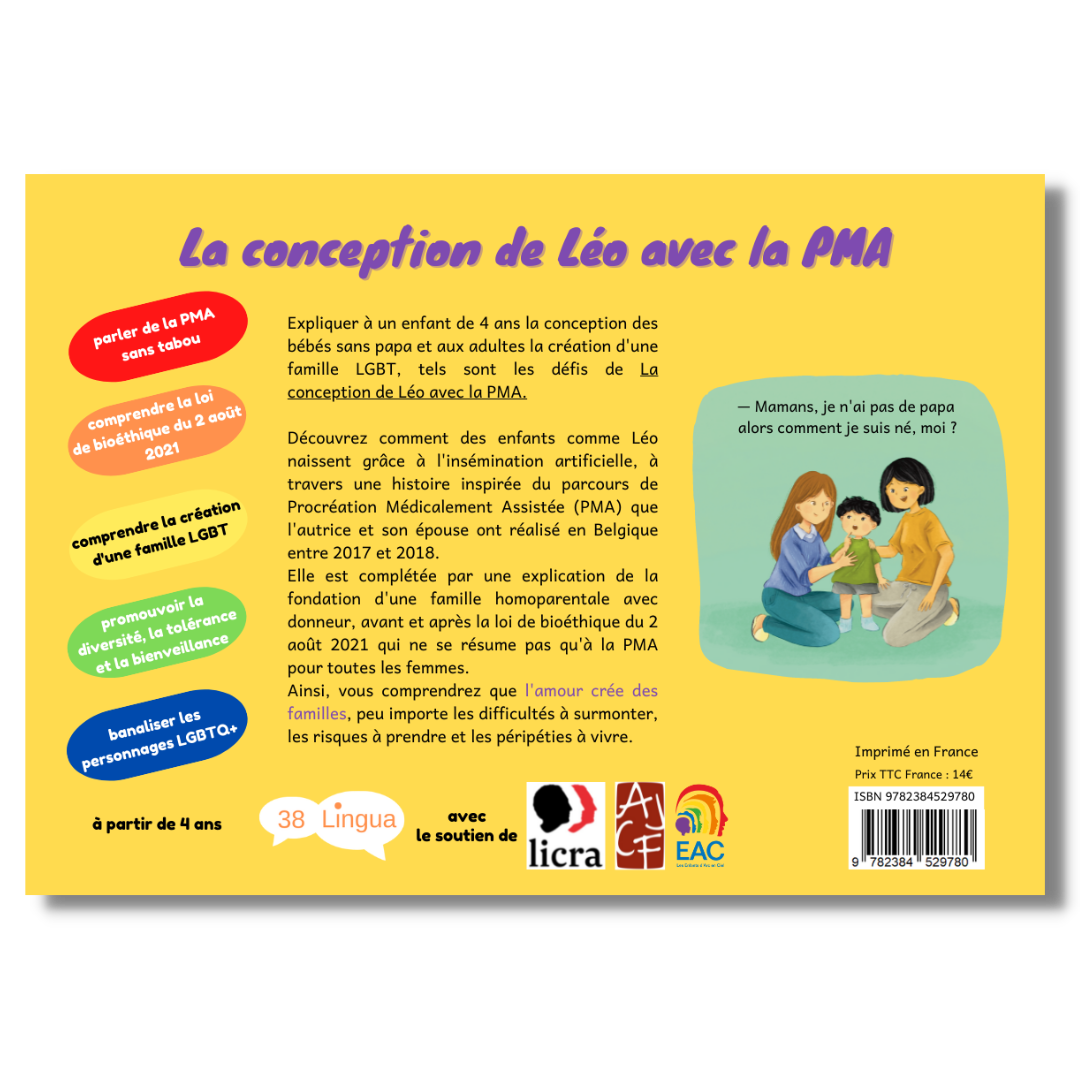 Le livre La conception de Léo avec la PMA + 1 marque page – 38LINGUA